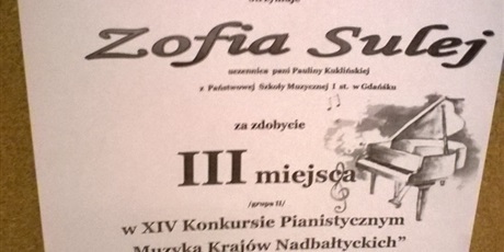 XIV Konkurs Pianistyczny "Muzyka Krajów Nadbałtyckich" 21 XI 2019