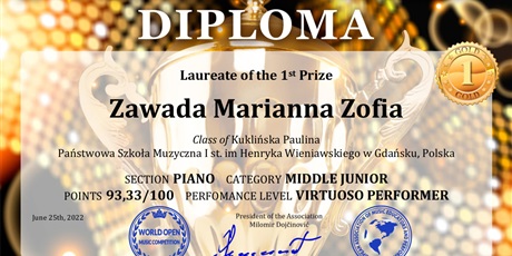 13th World Open Music Competition - Marianna Zawada